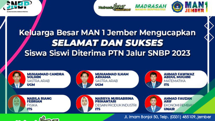 SISWA MAN 1 JEMBER LOLOS SNBP 2023