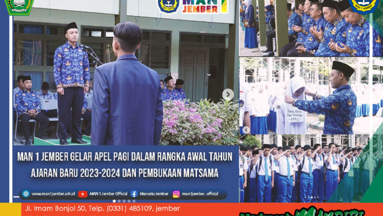 GELAR APEL PAGI DALAM RANGKA AWAL TAHUN AJARAN BARU 2023-2024 DAN PEMBUKAAN MATSAMA