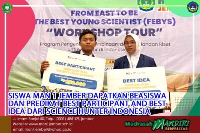 BEASISWA DAN PREDIKAT BEST PARTICIPANT AND BEST IDEA DARI SCIENCE HUNTER INDONESIA