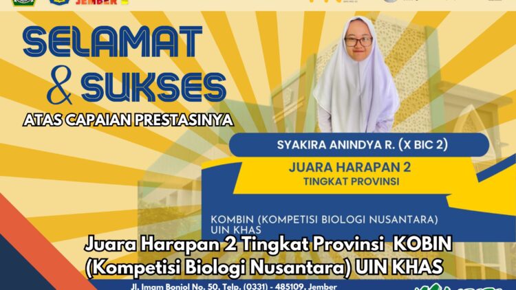 Juara Harapan 2 Tingkat Provinsi dalam KOMBIN (Kompetisi Biologi Nusantara)