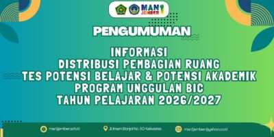 INFORMASI DISTRIBUSI PEMBAGIAN RUAN TES PROGRAM BIC TAHUN PELAJARAN 2026/2027