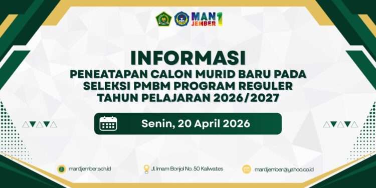 INFORMASI PMBM-PROGRAM REGULER TAHUN PELAJARAN 2026-2027