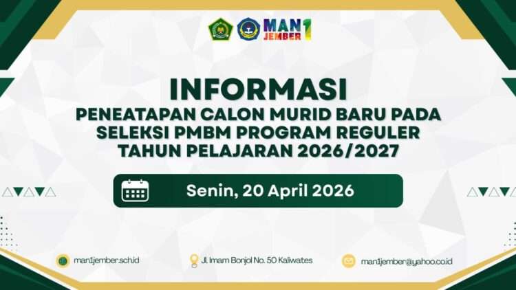 INFORMASI PMBM-PROGRAM REGULER TAHUN PELAJARAN 2026-2027