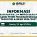 INFORMASI PMBM-PROGRAM REGULER TAHUN PELAJARAN 2026-2027